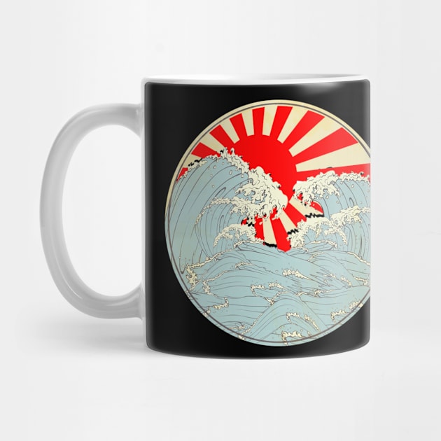 Retro Great Wave Off Kanagawa Art Gift Idea Japanese Lover by Johner_Clerk_Design